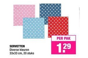 diverse kleuren servetten