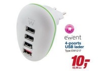 ewent 4 poorts usb lader