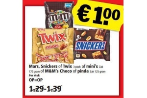 twix snickers en mars mini s