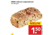 deen volkoren rozijnenbrood zak 500 gram