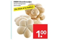 deen bloembroodjes wit of meergranen zak 6 stuks