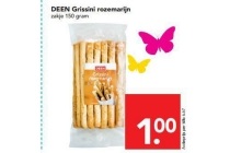 deen grissini rozemarijn zakje 150 gram