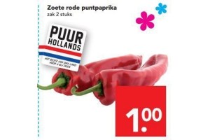 zoete rode puntpaprika zak 2 stuks