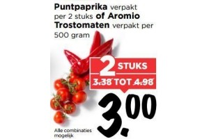 puntpaprika of aromio trostomaten