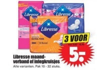 libresse maandverband of inlegkruisjes