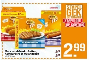 mora rundvleeskroketten hamburgers of frikandellen voor eur2 99