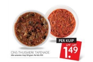 ons thuismerk tapenade