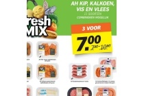ah kip kalkoen vis en vlees