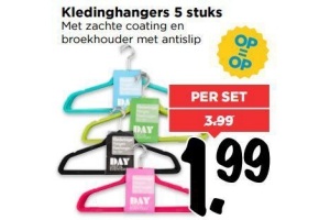 kledinghangers 5 stuks met zachte coating en broekhouder met antislip