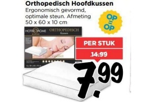 orthopedisch hoofdkussen ergonomisch gevormd optimale steun afmeting 50 x 60 x 10 cm