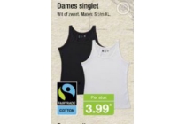 dames singlet wit of zwart maten s t m xl