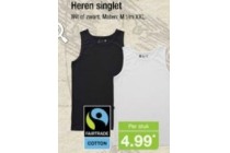 heren singlet wit of zwart maten m t m xxl
