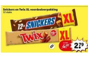 snickers en twix xl voordeelverpakking