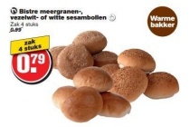 bistre meergranen vezelwit of witte sesambollen