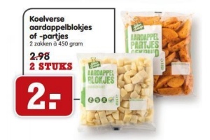 koelverse aardappelblokjes of partjes