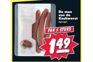 de man van de knakworst