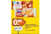 sultana fruitbiscuit knapperrs en crunchers