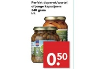 perfekt doperwt wortel of jonge kapucijners