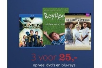 3 voor 25 euro op veel dvd s en blu rays