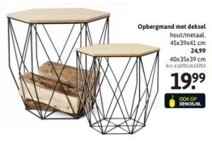 opbergmand met deksel hout metaal 45x39x41 cm eur24 99 en 40x35x39 cm eur19 99