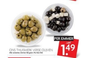 ons thuismerk verse olijven voor eur1 49 per emmer