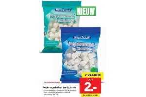 pepermuntballen en kussens