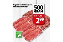 magere varkenslappen of nasi bamivlees