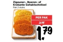 zigeuner boeren of krokante gehaktschnitzel