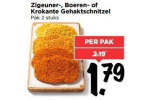 zigeuner boeren of krokante gehaktschnitzel