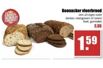 boonacker vloerbrood vers uit eigen oven donker meergranen of zonne heel gesneden