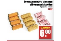 boomstammetjes slavinken of boerengehaktrollen 3 pakken a 4 stuks