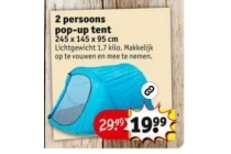 2 persoons pop up tent voor eur19 99