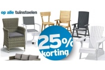 25 korting op alle tuinstoelen