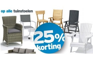 25 korting op alle tuinstoelen