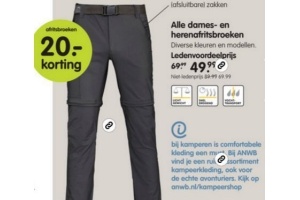 alle dames en heren afritsbroeken