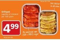 grillspek paprika of mosterd