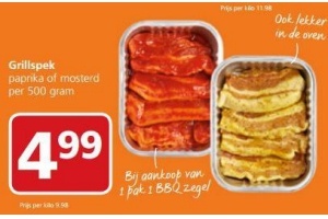 grillspek paprika of mosterd