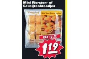 mini worsten of saucijzenbroodjes