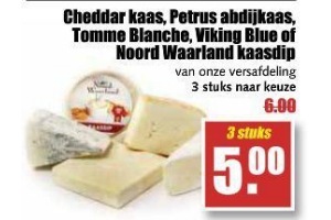 cheddar kaasm petrus abdijkaas tomme blanche viking blue of noord waarland kaasdip