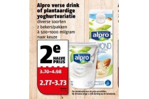 alpro verse drink of plantaardige yoghurtvariatie