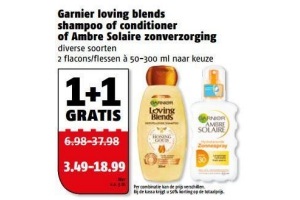 garnier loving blends shampoo of conditioner of ambre solaire zonverzorging