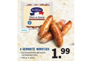 4 gerookte worstjes