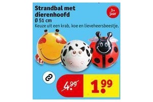 strandbal met dierenhoofd