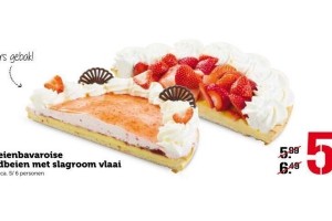 coop aardbeienbavaroise of aardbeien met slagroom vlaai