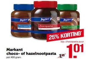 markant choco of hazelnootpasta