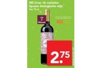 mil uvas 16 varieties spaans biologische wijn