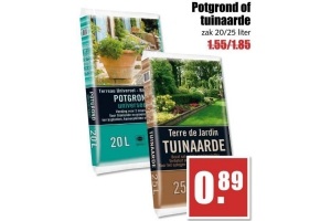 potgrond of tuinaarde zak 20 25 liter voor eur0 89