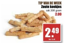 zoute koekjes 200 gram voor eur2 49