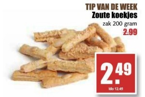 zoute koekjes 200 gram voor eur2 49