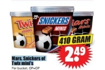 mars snickers of twix mini s